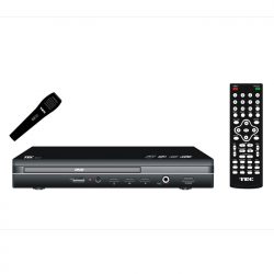 DVD PLAYER COMPACTO COM KARAOKÊ E MICROFONE, ENTRADA USB